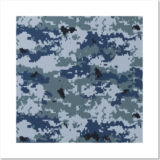 Navy Digital Camouflage Posters and Art